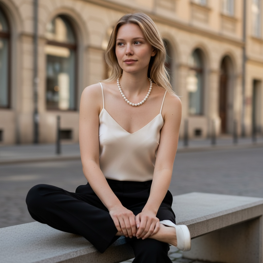 Cream Pearl Necklace with Gold-Plated Clasp