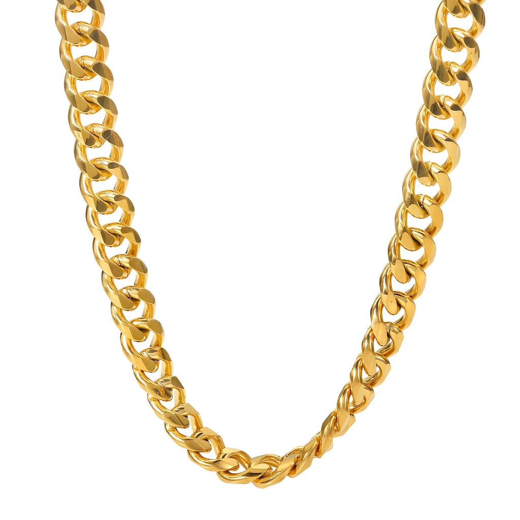 Cuban Link Chain Necklace - 18K Gold Plated Stainless Steel