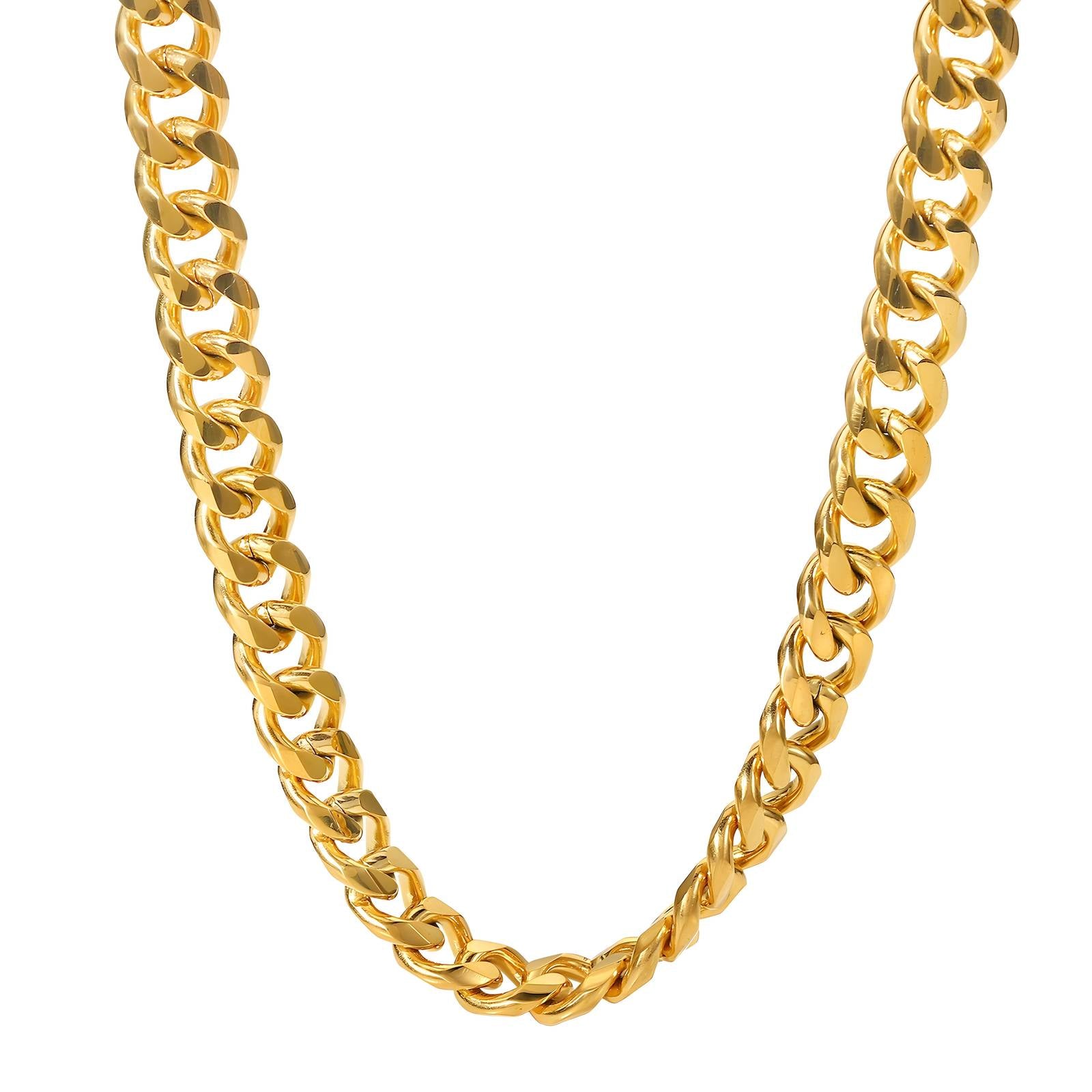 Cuban Link Chain Necklace - 18K Gold Plated Stainless Steel