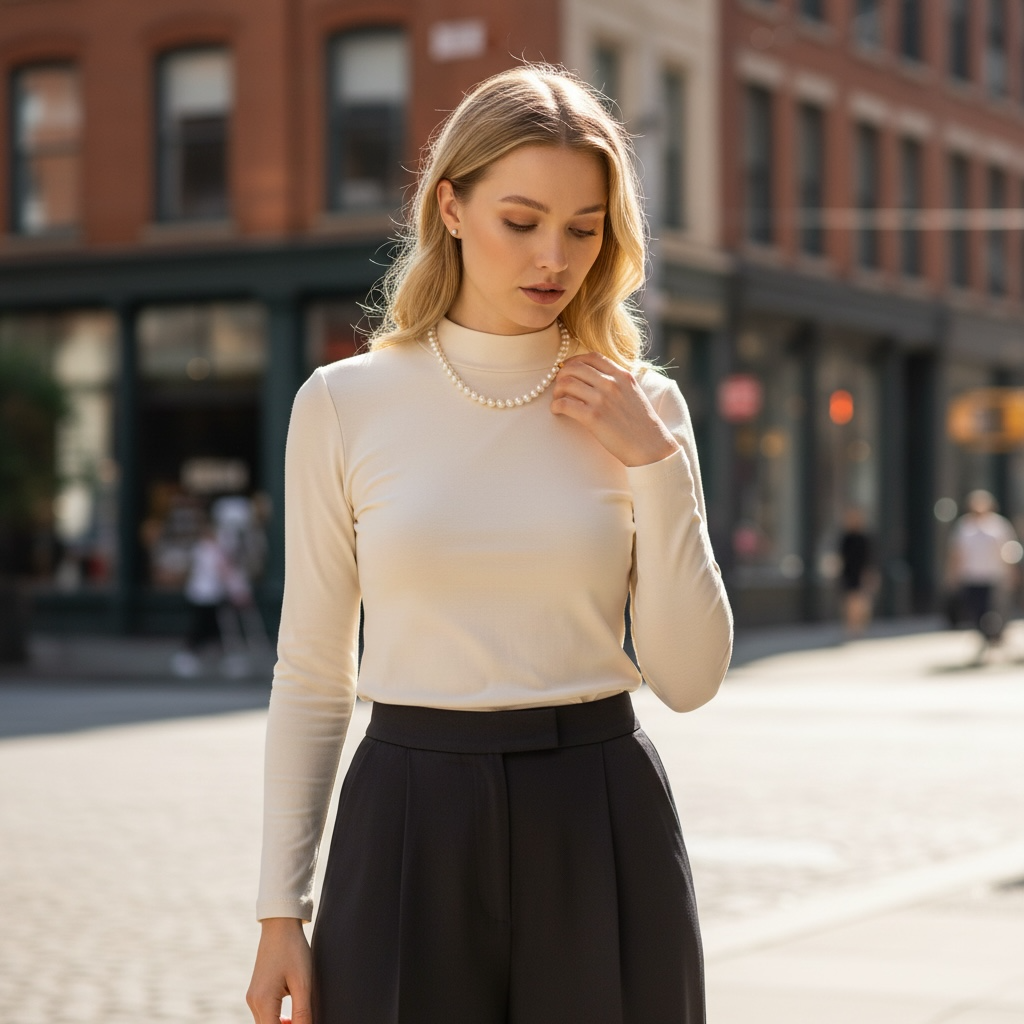 Cream Pearl Necklace with Gold-Plated Clasp