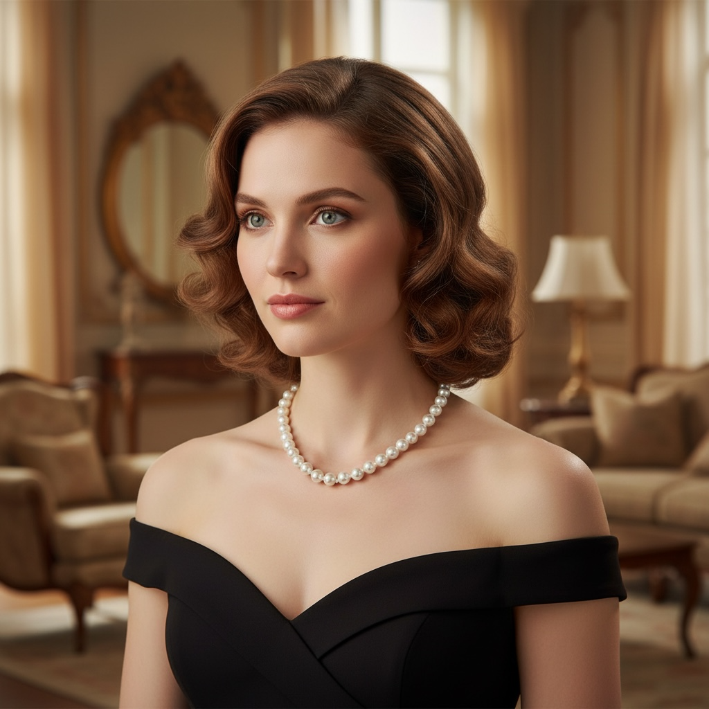 Cream Pearl Necklace with Gold-Plated Clasp