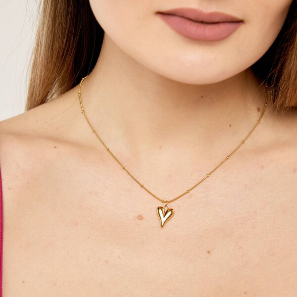 Hearts Necklace - 18K Gold Plated Stainless Steel