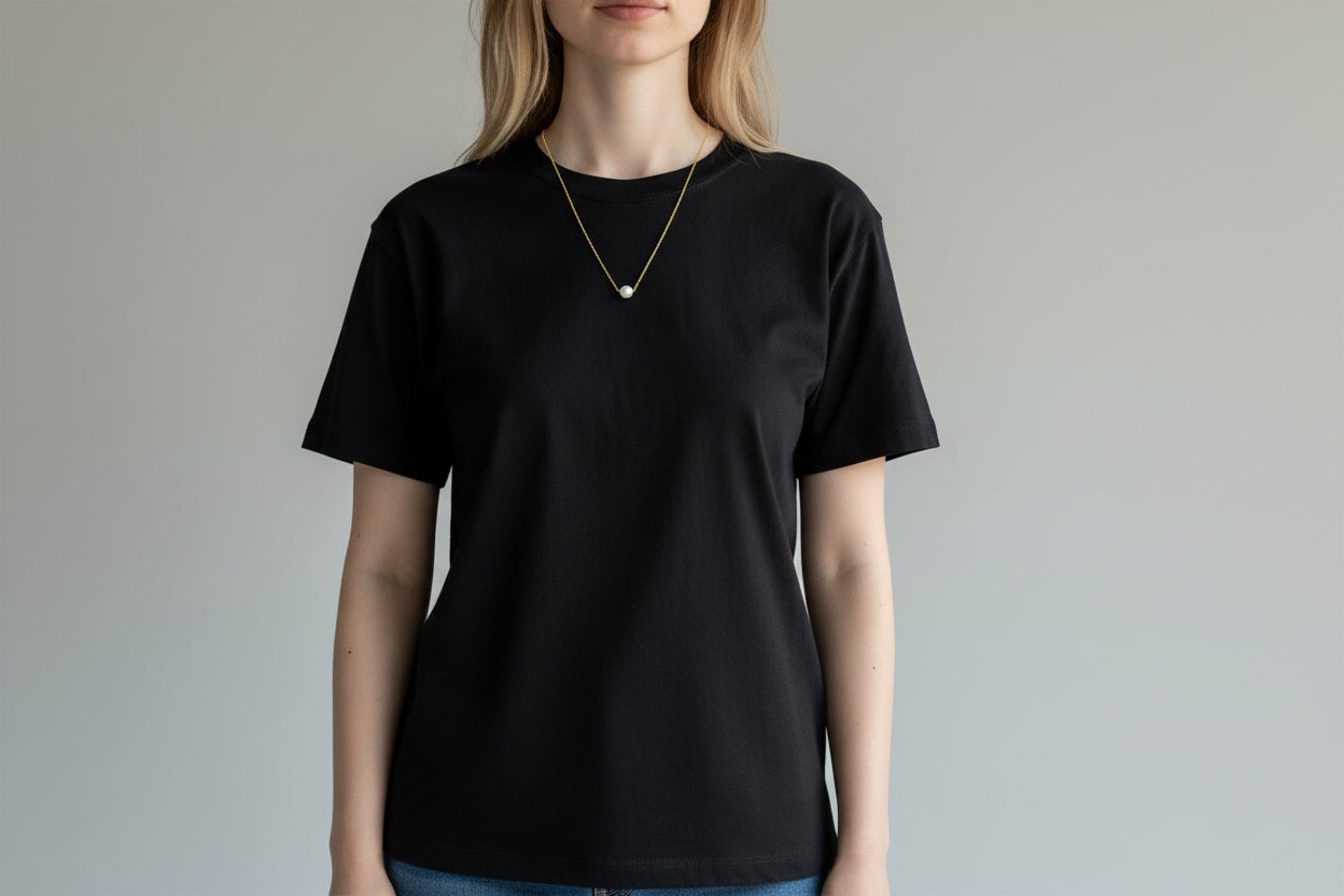 Pearl Imitation Necklace - 18K Gold Plated Stainless Steel