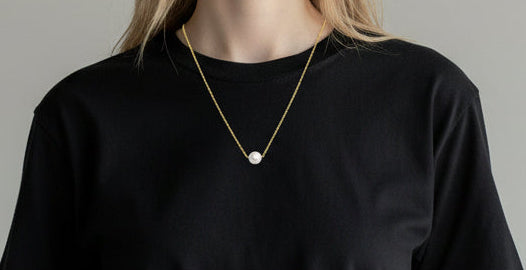 Pearl Imitation Necklace - 18K Gold Plated Stainless Steel