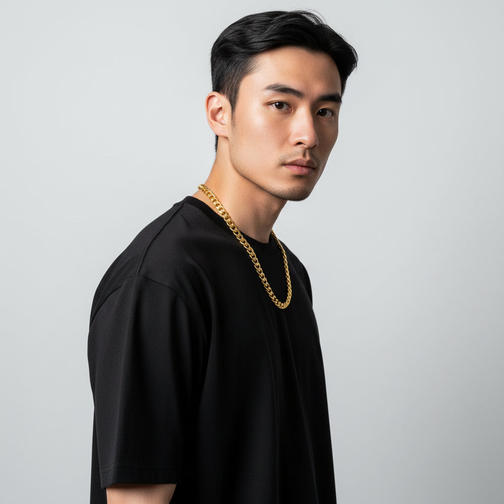 Cuban Link Chain Necklace - 18K Gold Plated Stainless Steel